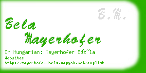 bela mayerhofer business card